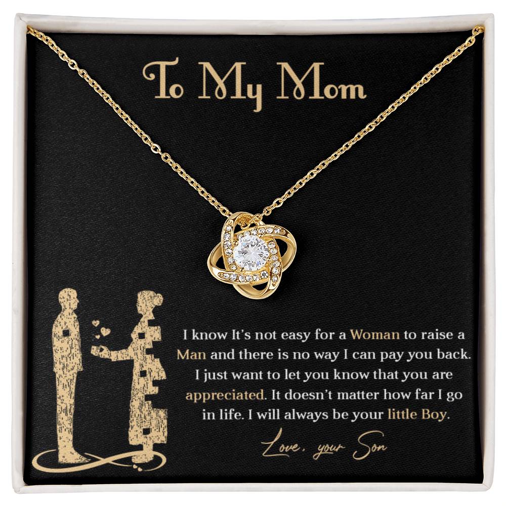 To My Mom, Knot Necklace For Her, Birthday Gift For Her, From Son