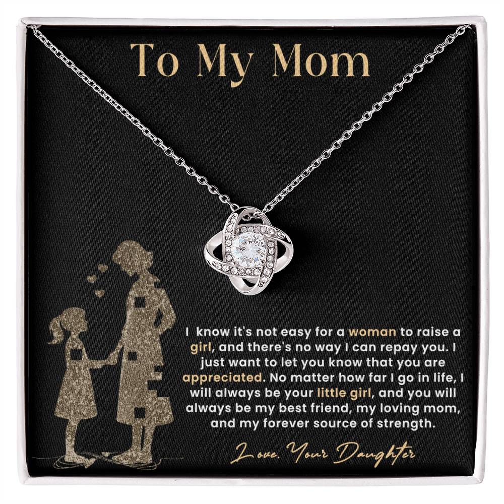 To My Mom, Knot Necklace for Mom From Daughter, Birthday/ Mothers Day Gift For Her, Gift For Mother