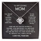 To My Loving Mom I Love You Knot Necklace For Mother's Day