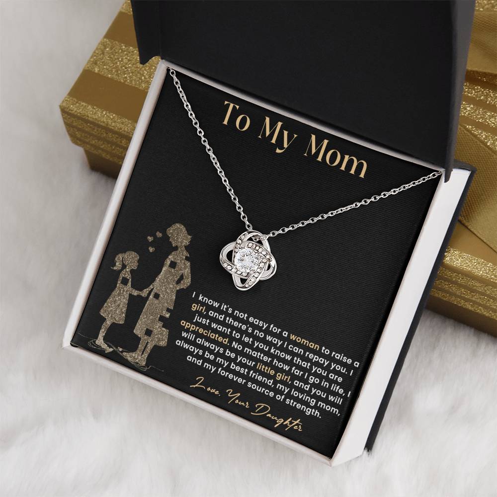 To My Mom, Knot Necklace for Mom From Daughter, Birthday/ Mothers Day Gift For Her, Gift For Mother