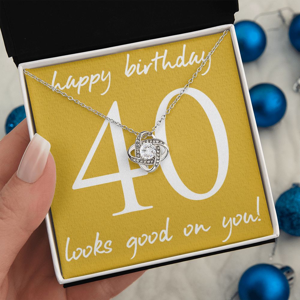 HAPPY BIRTHDAY, LOVE KNOT NECKLACE WITH MESSAGE CARD, BIRTHDAY GIFT FOR HER, NECKLACE JEWELLERY