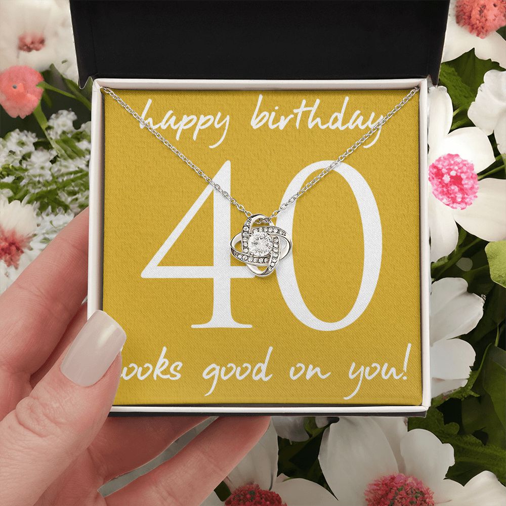 HAPPY BIRTHDAY, LOVE KNOT NECKLACE WITH MESSAGE CARD, BIRTHDAY GIFT FOR HER, NECKLACE JEWELLERY