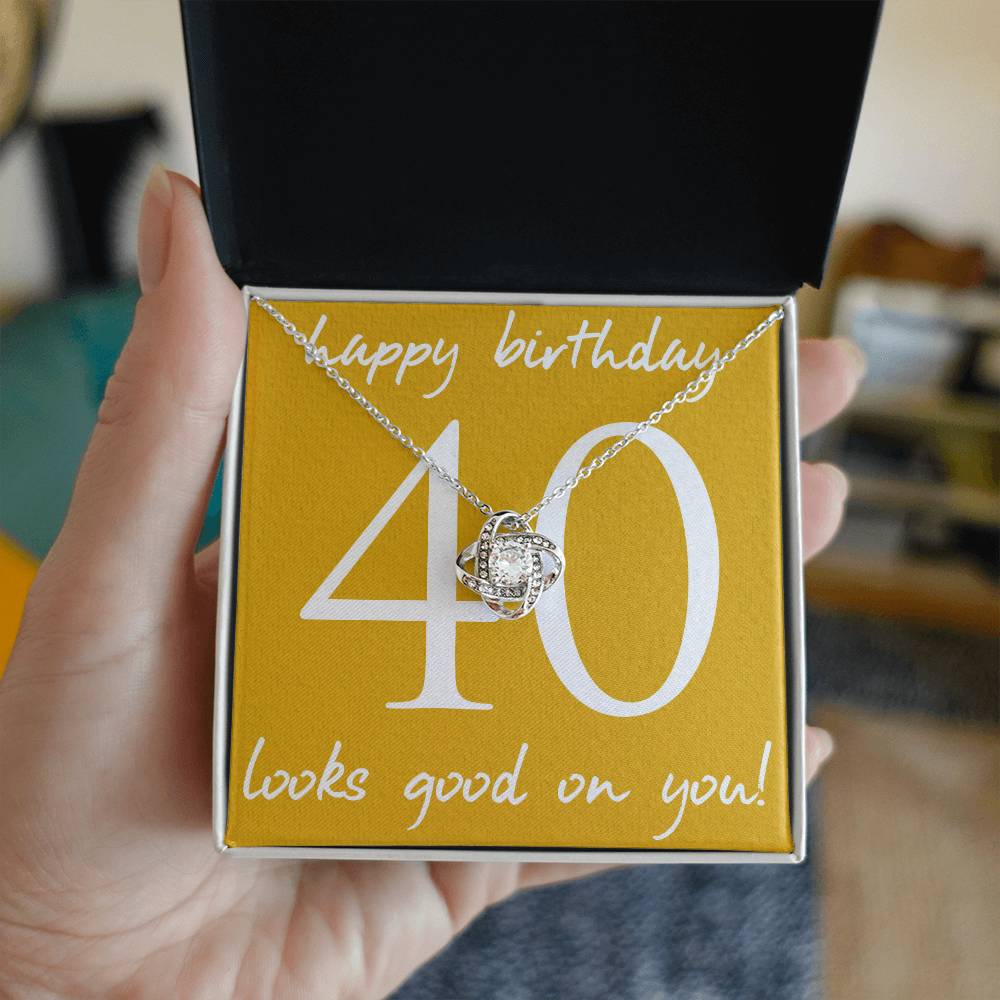 HAPPY BIRTHDAY, LOVE KNOT NECKLACE WITH MESSAGE CARD, BIRTHDAY GIFT FOR HER, NECKLACE JEWELLERY