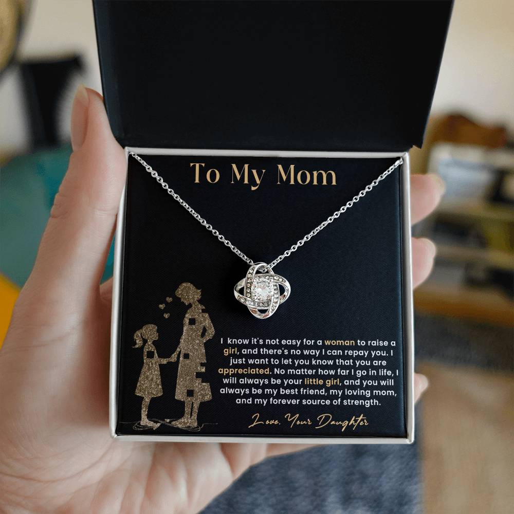 To My Mom, Knot Necklace for Mom From Daughter, Birthday/ Mothers Day Gift For Her, Gift For Mother