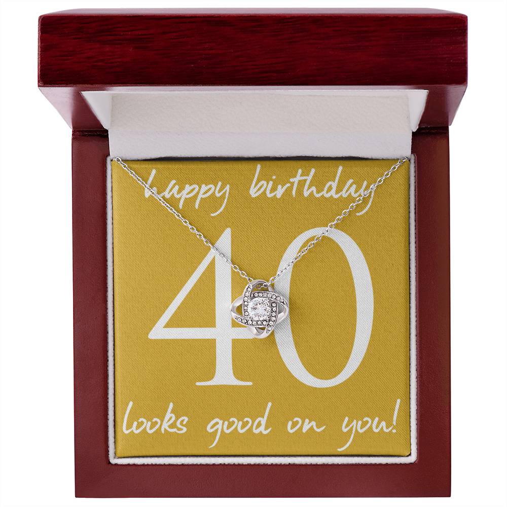 HAPPY BIRTHDAY, LOVE KNOT NECKLACE WITH MESSAGE CARD, BIRTHDAY GIFT FOR HER, NECKLACE JEWELLERY
