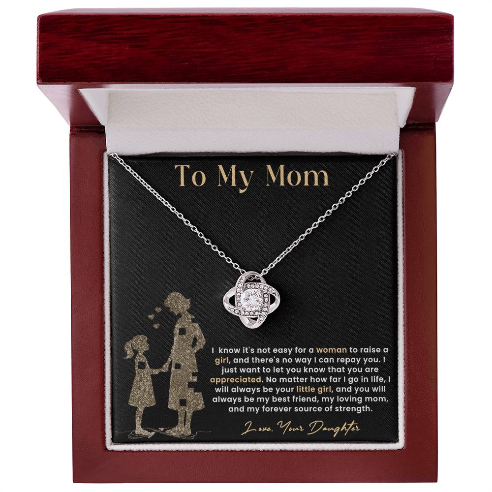 To My Mom, Knot Necklace for Mom From Daughter, Birthday/ Mothers Day Gift For Her, Gift For Mother