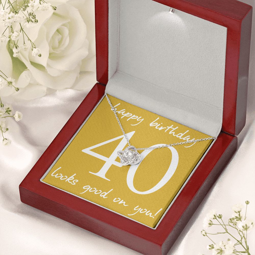 HAPPY BIRTHDAY, LOVE KNOT NECKLACE WITH MESSAGE CARD, BIRTHDAY GIFT FOR HER, NECKLACE JEWELLERY