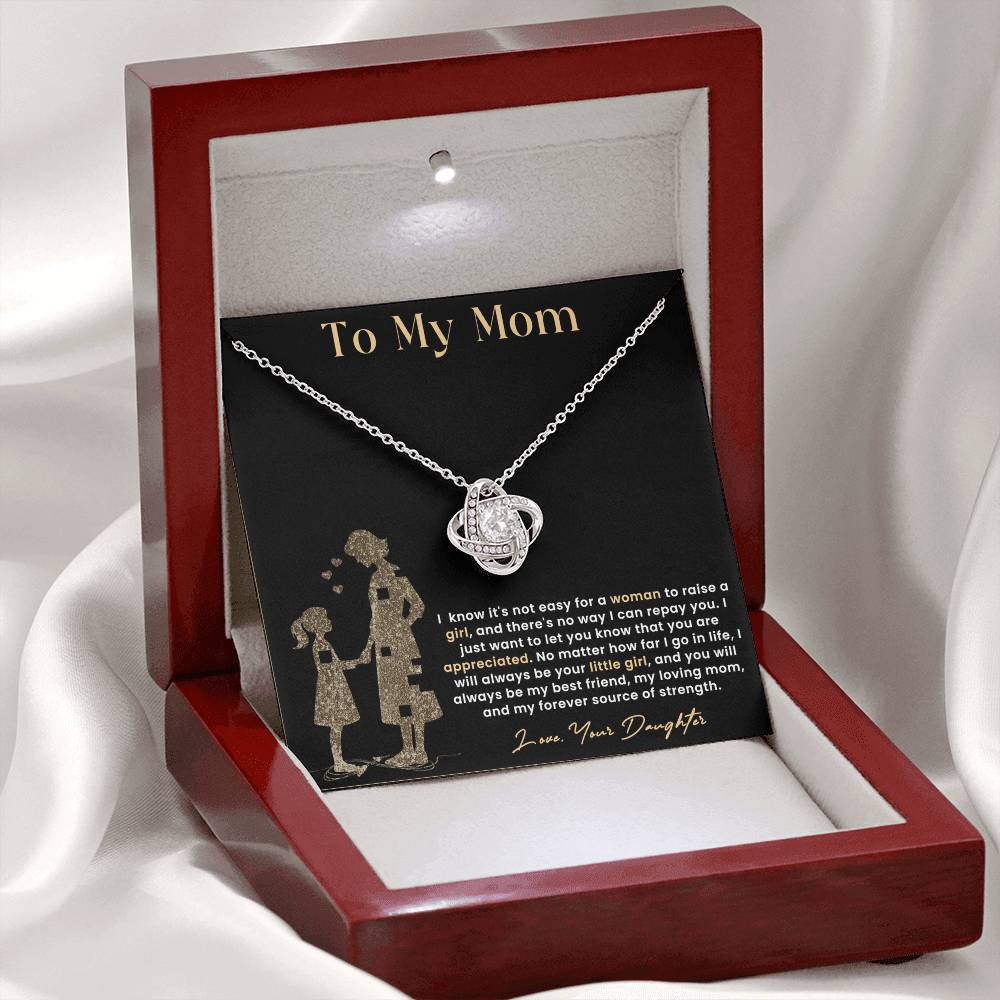 To My Mom, Knot Necklace for Mom From Daughter, Birthday/ Mothers Day Gift For Her, Gift For Mother