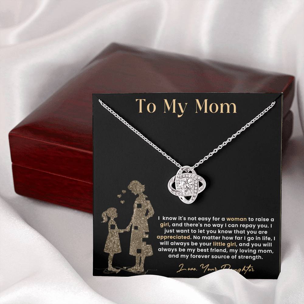 To My Mom, Knot Necklace for Mom From Daughter, Birthday/ Mothers Day Gift For Her, Gift For Mother