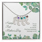 Single Charm, Engraved Baby Feet Charms Necklace, Birthstone Crystals/Diamond, Add Up To 4 Charms With Custom Names, Jewelry For Mom With Message Card, For Mother's Day/Birthday, Sterling Silver & Gold Plating