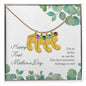 Single Charm, Engraved Baby Feet Charms Necklace, Birthstone Crystals/Diamond, Add Up To 4 Charms With Custom Names, Jewelry For Mom With Message Card, For Mother's Day/Birthday, Sterling Silver & Gold Plating