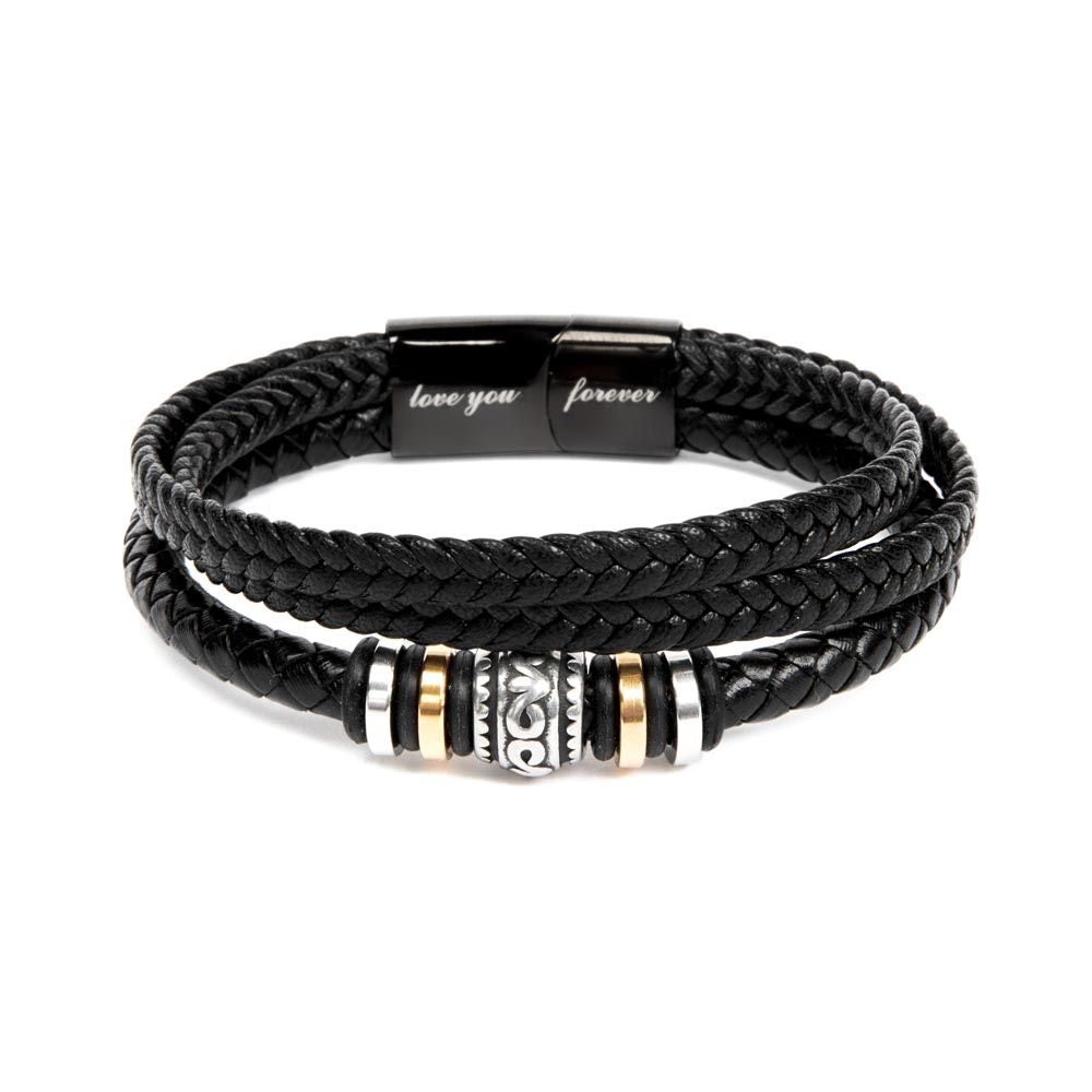 TO MY HUSBAND LOVE YOU FOREVER MEN'S BRACELET FOR HUSBAND, BIRTHDAY/ANNIVERSARY GIFT FOR HIM, BRACELET WITH ENGRAVED MESSAGE AND MESSAGE CARD FOR YOUR HUSBAND