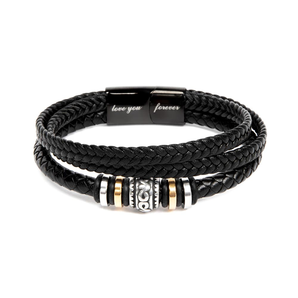 A SON'S FIRST HERO A DAUGHTER'S FIRST LOVE, LOVE YOU FOREVER BRACELET WITH MESSAGE CARD, FATHER'S DAY AND BIRTHDAY GIFT FOR FATHER'S