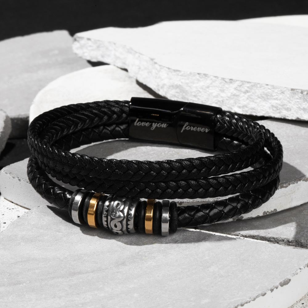 HAPPY FATHER'S DAY, LOVE YOU FOREVER BRACELET FOR FATHER'S, UNIQUE GIFT WITH MESSAGE CARD, FATHER'S DAY AND BIRTHDAY GIFT FOR DAD
