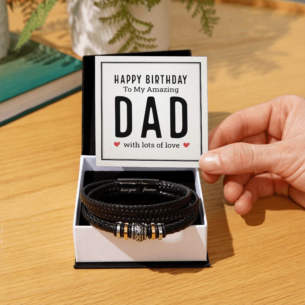 HAPPY BIRTHDAY TO MY AMAZING DAD, LOVE YOU FOREVER BRACELET, GIFT FOR DAD, BIRTHDAY GIFT FOR HIM, UNIQUE GIFT
