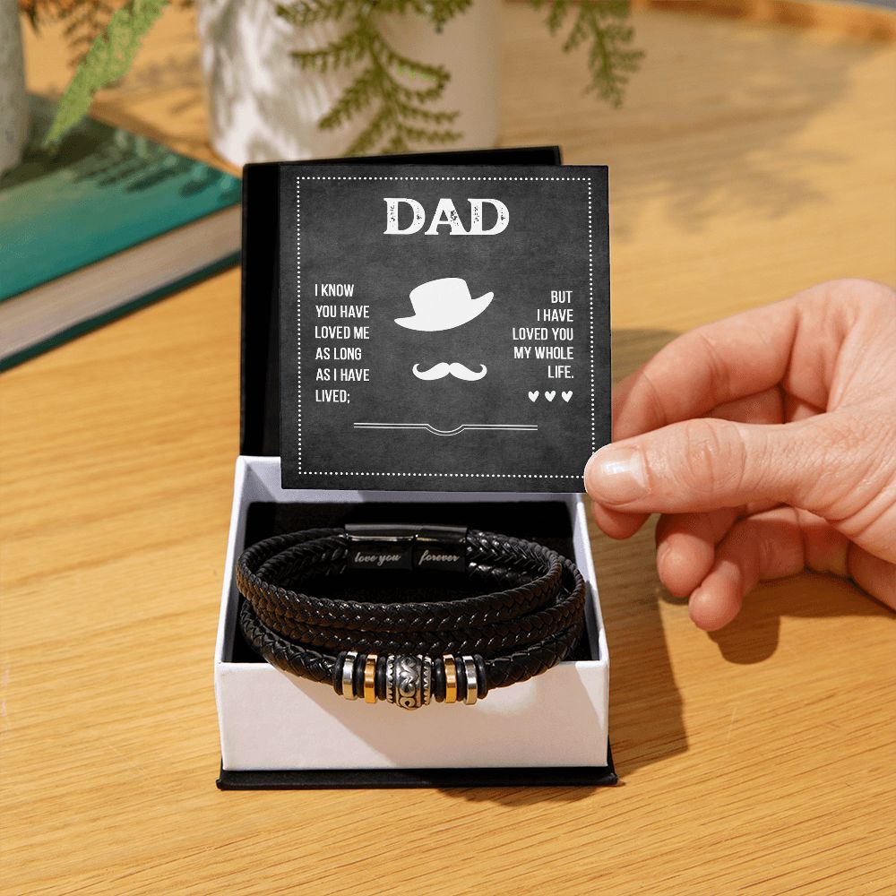 LOVE YOU FOREVER BRACELET WITH MESSAGE CARD FOR DAD, FATHER'S DAY AND BIRTHDAY GIFT FOR HIM, UNIQUE GIFT FOR DAD
