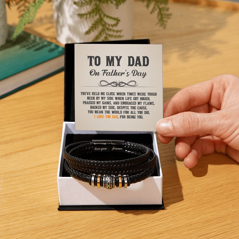 TO MY DAD, LOVE YOU FOREVER BRACELET, FATHER'S DAY GIFT WITH MESSAGE CARD, GIFT FOR DAD, UNIQUE GIFT