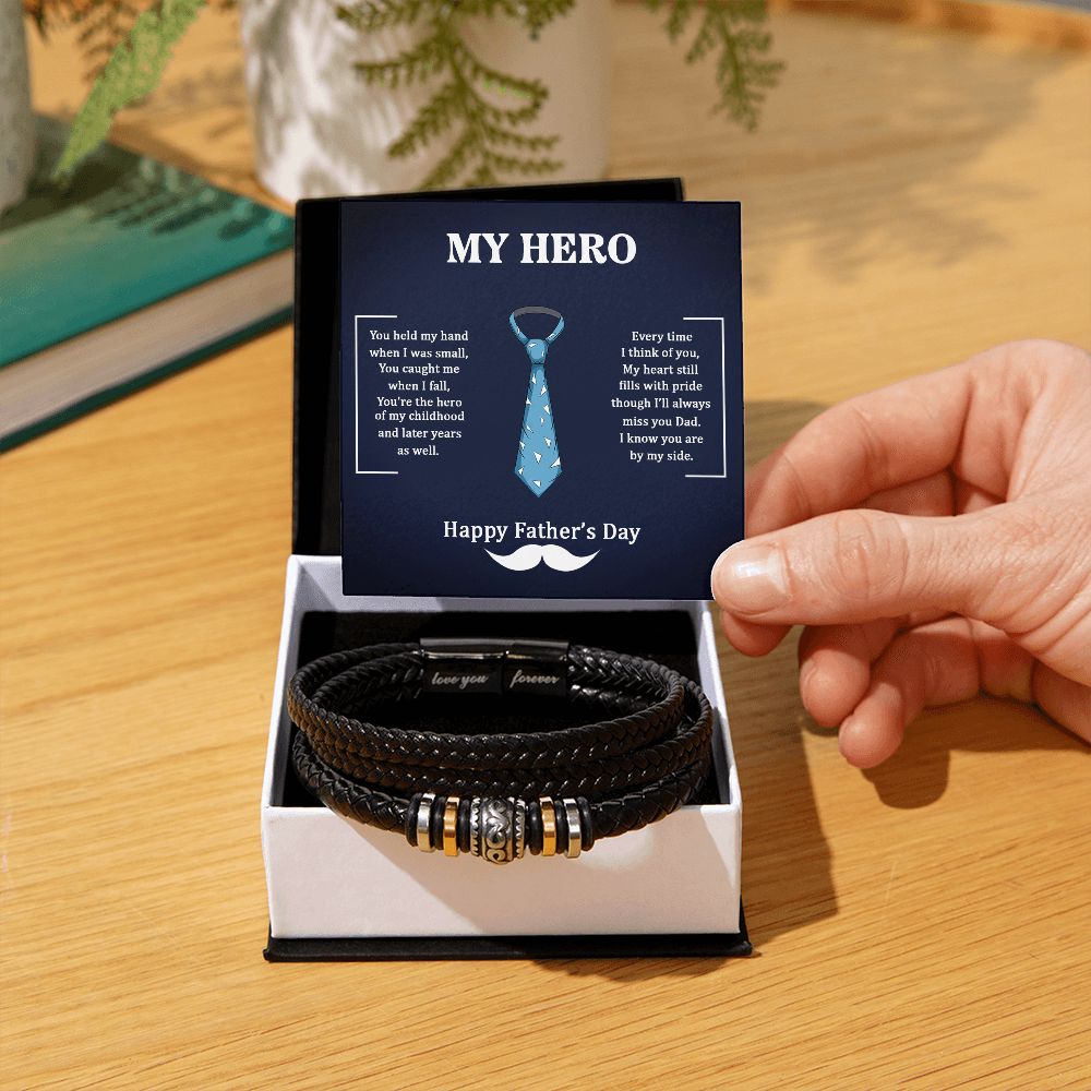 HAPPY FATHER'S DAY, LOVE YOU FOREVER BRACELET FOR FATHER'S, UNIQUE GIFT WITH MESSAGE CARD, FATHER'S DAY AND BIRTHDAY GIFT FOR DAD