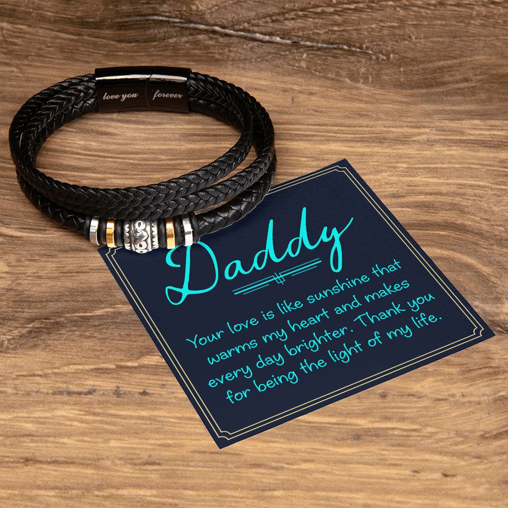 LOVE YOU FOREVER MEN'S BRACELET FOR DADDY, FATHER'S DAY/ BIRTHDAY GIFT FOR HIM, BRACELET WITH MESSAGE CARD FOR YOUR FATHER, FROM DAUGHTER/SON