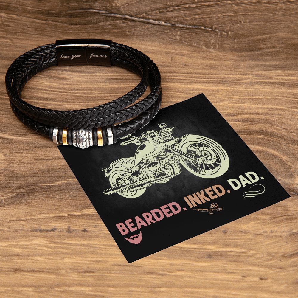 LOVE YOU FOREVER BRACELET FOR DAD, BIRTHDAY AND FATHERS DAY GIFT FOR HIM, BRACELET WITH MESSAGE CARD FOR YOUR DAD