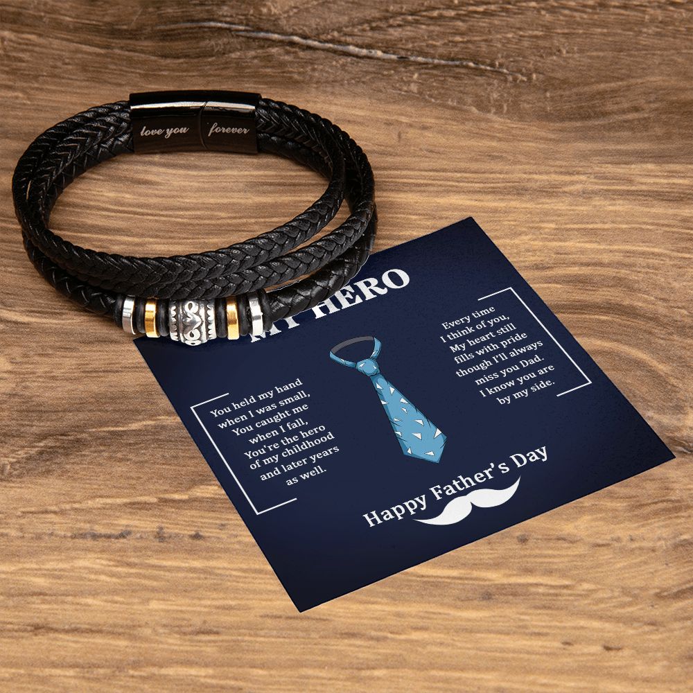 HAPPY FATHER'S DAY, LOVE YOU FOREVER BRACELET FOR FATHER'S, UNIQUE GIFT WITH MESSAGE CARD, FATHER'S DAY AND BIRTHDAY GIFT FOR DAD