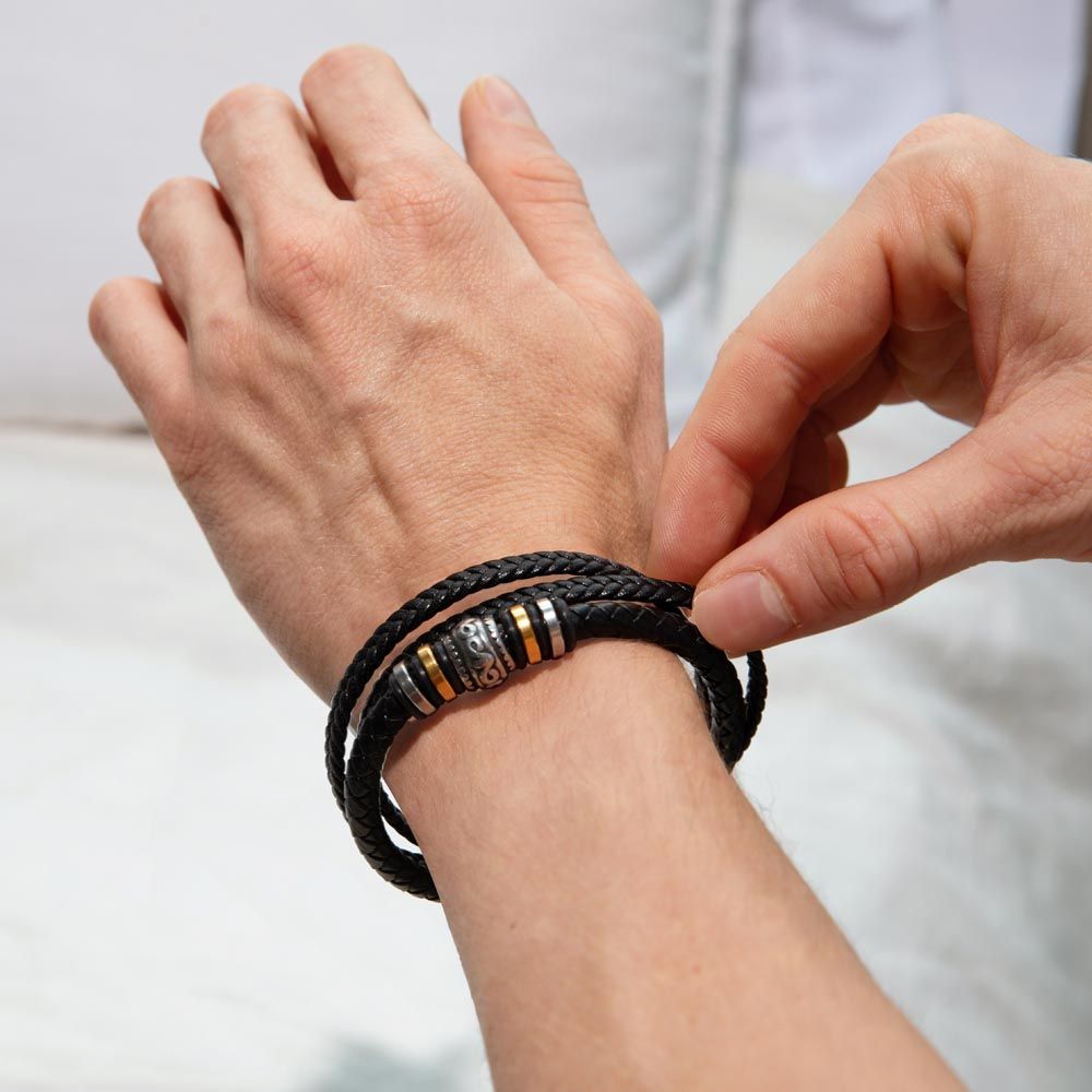 I LOVE YOU, LOVE YOU FOREVER MEN'S BRACELET FOR HUSBAND, BIRTHDAY/ANNIVERSARY GIFT FOR HIM, BRACELET WITH ENGRAVED MESSAGE AND MESSAGE CARD FOR YOUR HUSBAND
