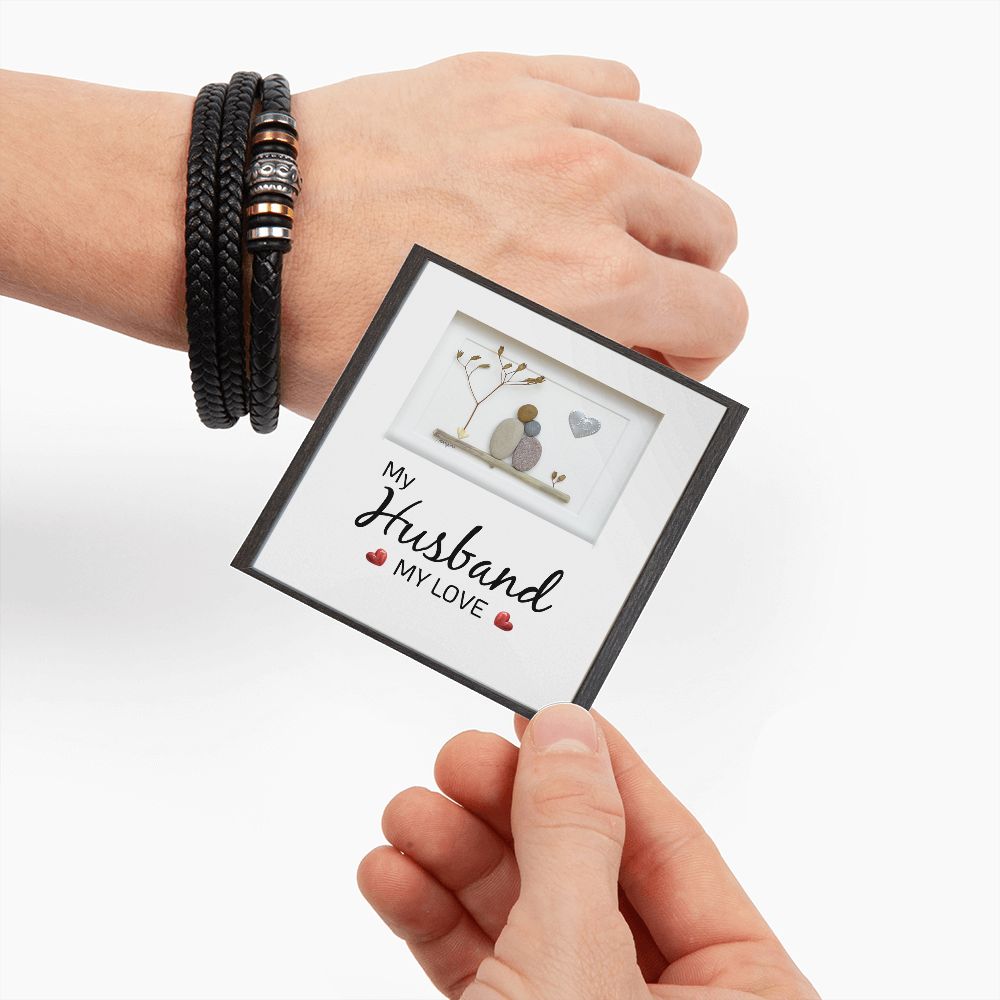 MY HUSBAND MY LOVE, LOVE YOU FOREVER MEN'S BRACELET FOR HUSBAND, BIRTHDAY/ANNIVERSARY GIFT FOR HIM, BRACELET WITH ENGRAVED MESSAGE AND MESSAGE CARD FOR YOUR HUSBAND