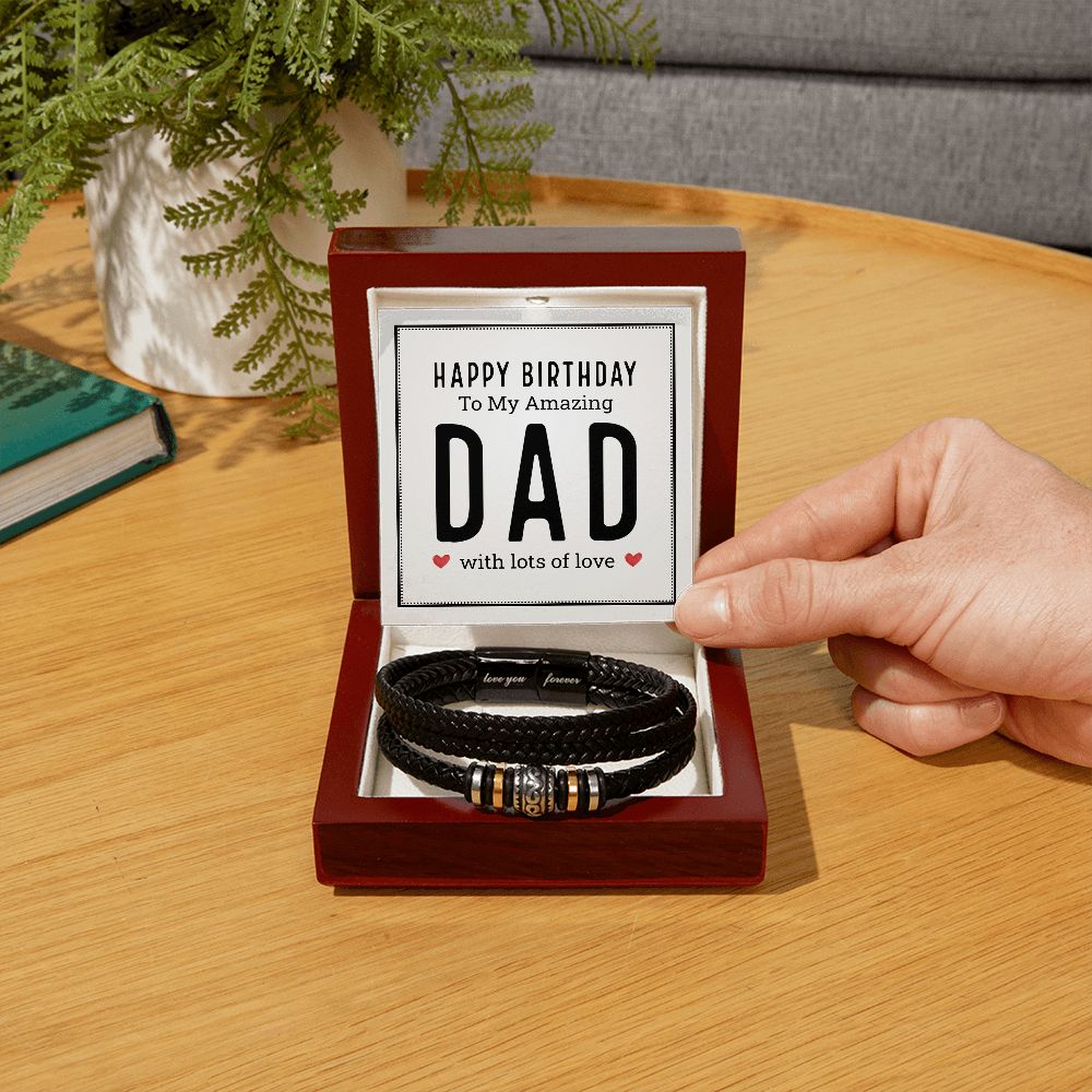 HAPPY BIRTHDAY TO MY AMAZING DAD, LOVE YOU FOREVER BRACELET, GIFT FOR DAD, BIRTHDAY GIFT FOR HIM, UNIQUE GIFT