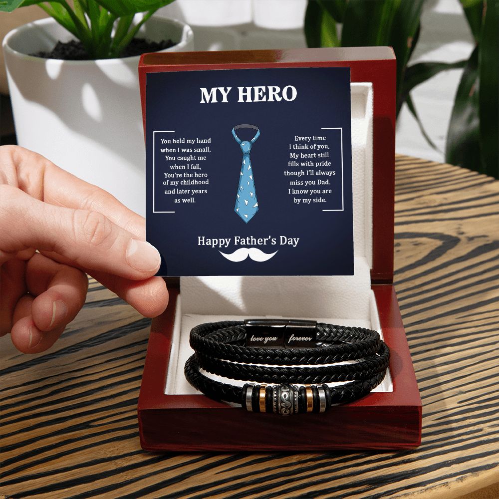 HAPPY FATHER'S DAY, LOVE YOU FOREVER BRACELET FOR FATHER'S, UNIQUE GIFT WITH MESSAGE CARD, FATHER'S DAY AND BIRTHDAY GIFT FOR DAD
