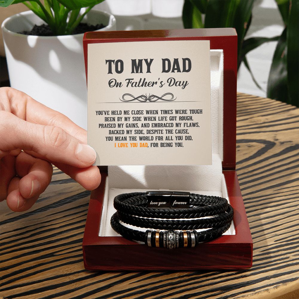 TO MY DAD, LOVE YOU FOREVER BRACELET, FATHER'S DAY GIFT WITH MESSAGE CARD, GIFT FOR DAD, UNIQUE GIFT
