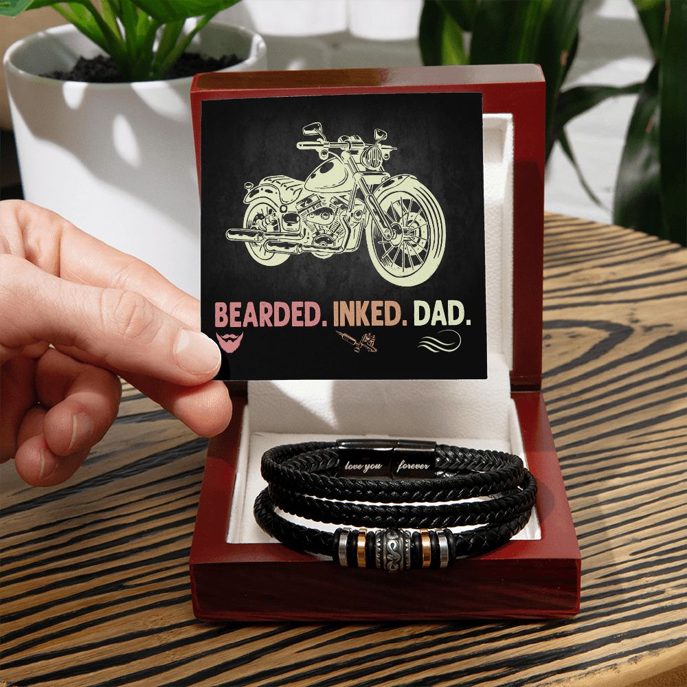 LOVE YOU FOREVER BRACELET FOR DAD, BIRTHDAY AND FATHERS DAY GIFT FOR HIM, BRACELET WITH MESSAGE CARD FOR YOUR DAD