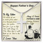 HAPPY FATHER'S DAY, ARTISAN-CRAFTED STAINLESS STEEL CROSS NECKLACE, FATHER'S DAY GIFT FOR HIM, UNIQUE GIFT WITH BEAUTIFUL MESSAGE CARD, GIFT FOR DAD
