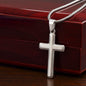 ARTISAN-CRAFTED STAINLESS STEEL CROSS DAD NECKLACE, BIRTHDAY AND FATHER'S DAY GIFT, UNIQUE GIFT WITH MESSAGE CARD