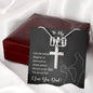 TO MY DAD, ARTISAN-CRAFTED STAINLESS STEEL CROSS NECKLACE, UNIQUE GIFT WITH MESSAGE CARD FOR HIM, BIRTHDAY AND FATHER'S DAY GIFT FOR DAD