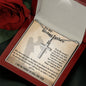ARTISAN-CRAFTED STAINLESS STEEL CROSS DAD NECKLACE, BIRTHDAY AND FATHER'S DAY GIFT, UNIQUE GIFT WITH MESSAGE CARD