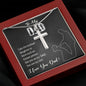 TO MY DAD, ARTISAN-CRAFTED STAINLESS STEEL CROSS NECKLACE, UNIQUE GIFT WITH MESSAGE CARD FOR HIM, BIRTHDAY AND FATHER'S DAY GIFT FOR DAD