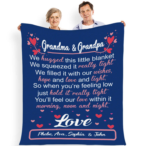 Custom Made Blanket ™ For Grandma/Nana/Papa Love From Grand Kids/Kids