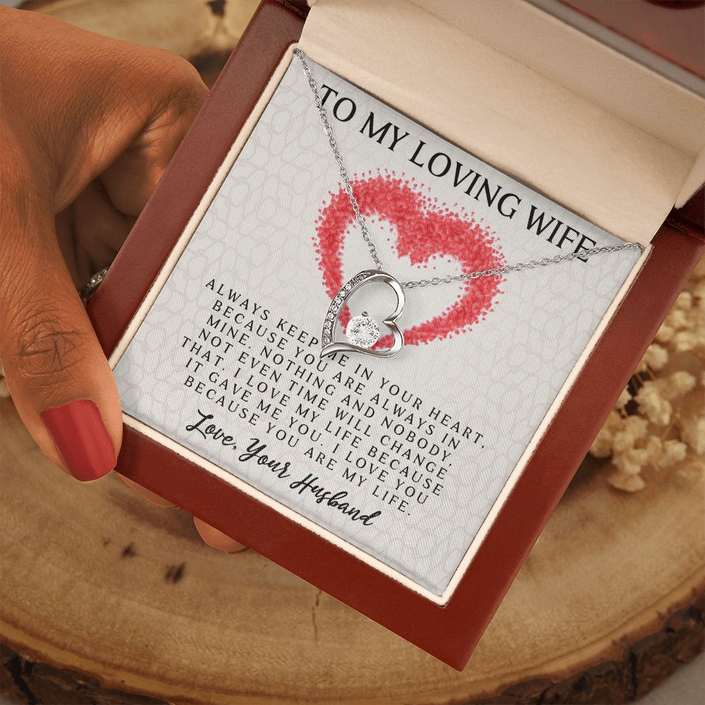 Forever Love Necklace, My Loving Wife, Necklace With Message Card, Birthday Gift For Her