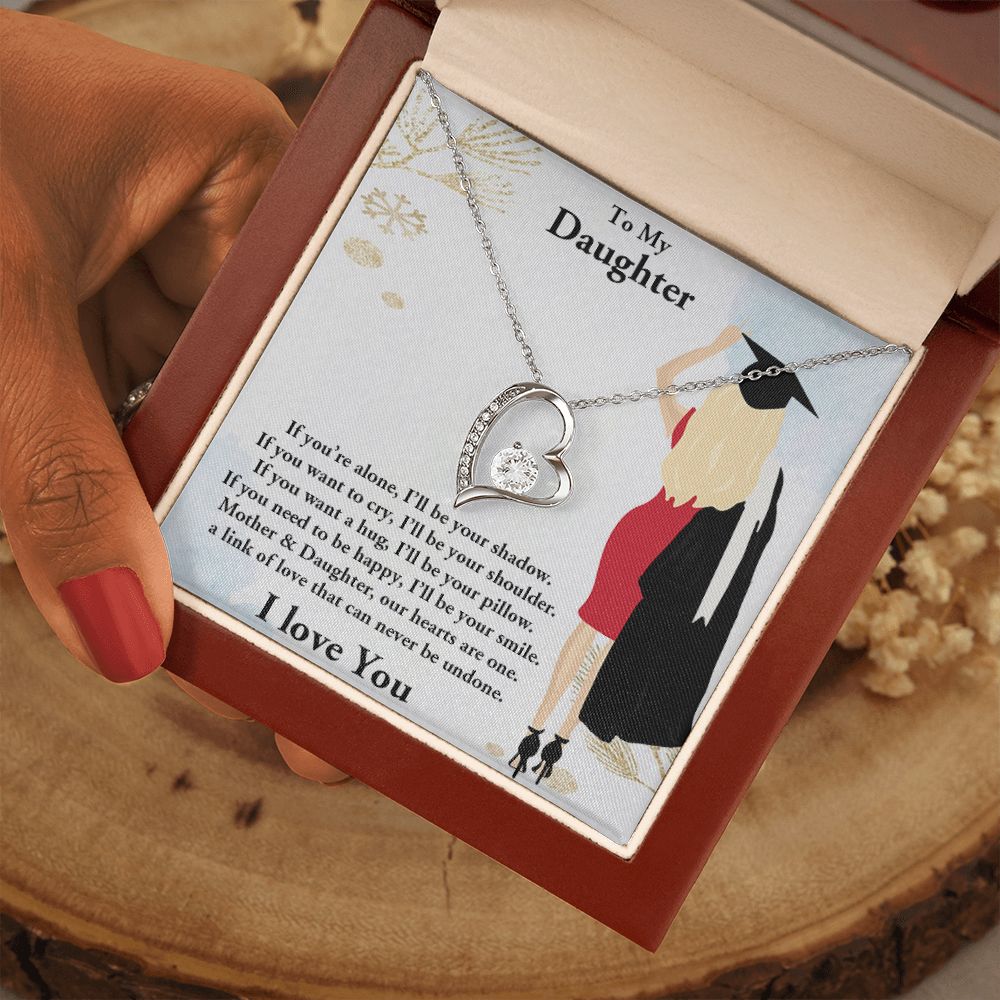 TO MY DAUGHTER, FOREVER LOVE NECKLACE WITH MESSAGE CARD, FROM MOM, BIRTHDAY AND DAUGHTERS DAY GIFT FOR HER