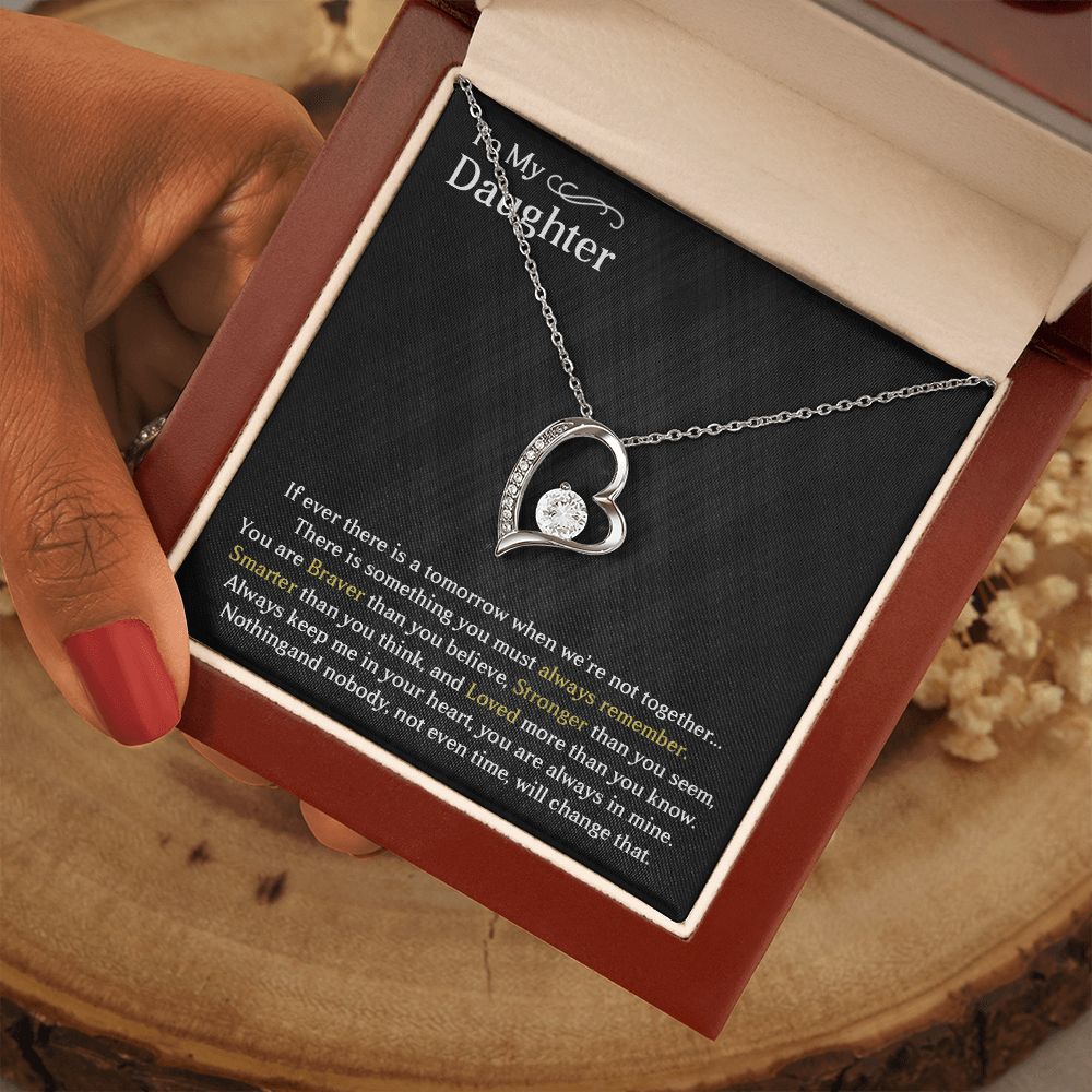 TO MY DAUGHTER, FOREVER LOVE NECKLACE WITH MESSAGE CARD, BIRTHDAY AND DAUGHTERS DAY GIFT FOR HER