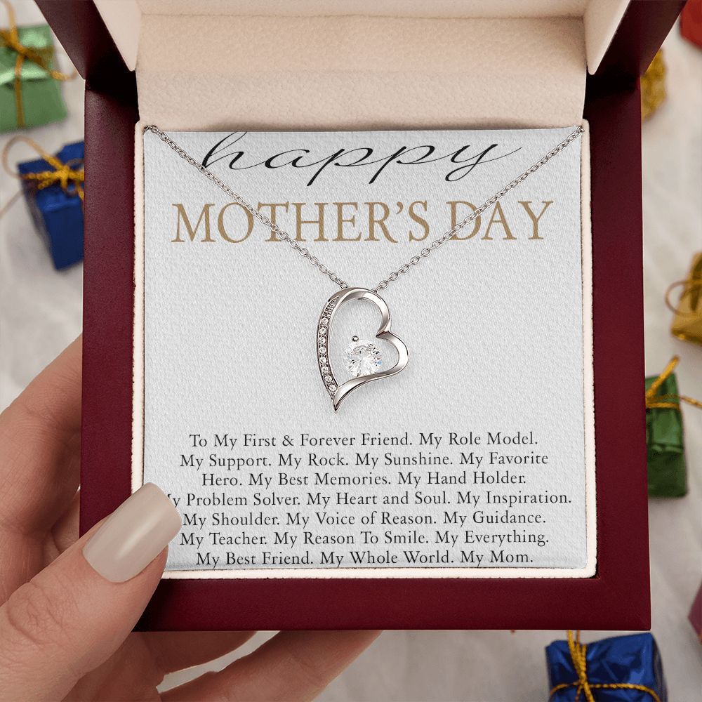 HAPPY MOTHERS DAY, FOREVER LOVE NECKLACE FOR MOM, NECKLACE WITH MESSAGE CARD, BIRTHDAY, MOTHER'S DAY GIFT FOR HER