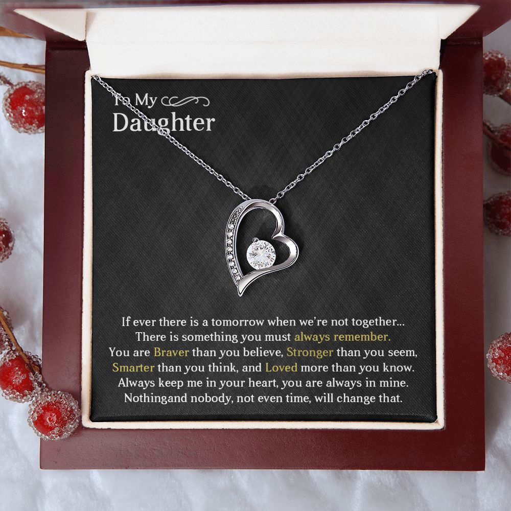TO MY DAUGHTER, FOREVER LOVE NECKLACE WITH MESSAGE CARD, BIRTHDAY AND DAUGHTERS DAY GIFT FOR HER
