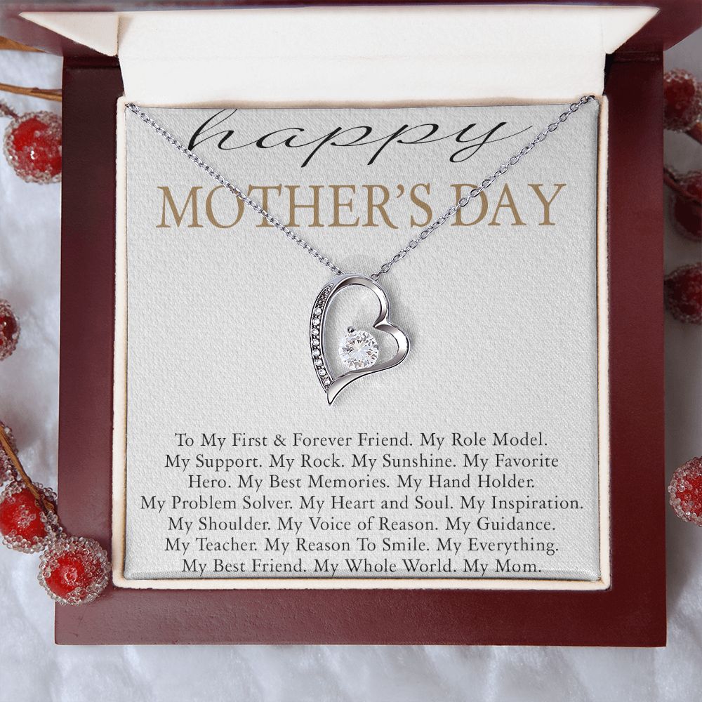 HAPPY MOTHERS DAY, FOREVER LOVE NECKLACE FOR MOM, NECKLACE WITH MESSAGE CARD, BIRTHDAY, MOTHER'S DAY GIFT FOR HER