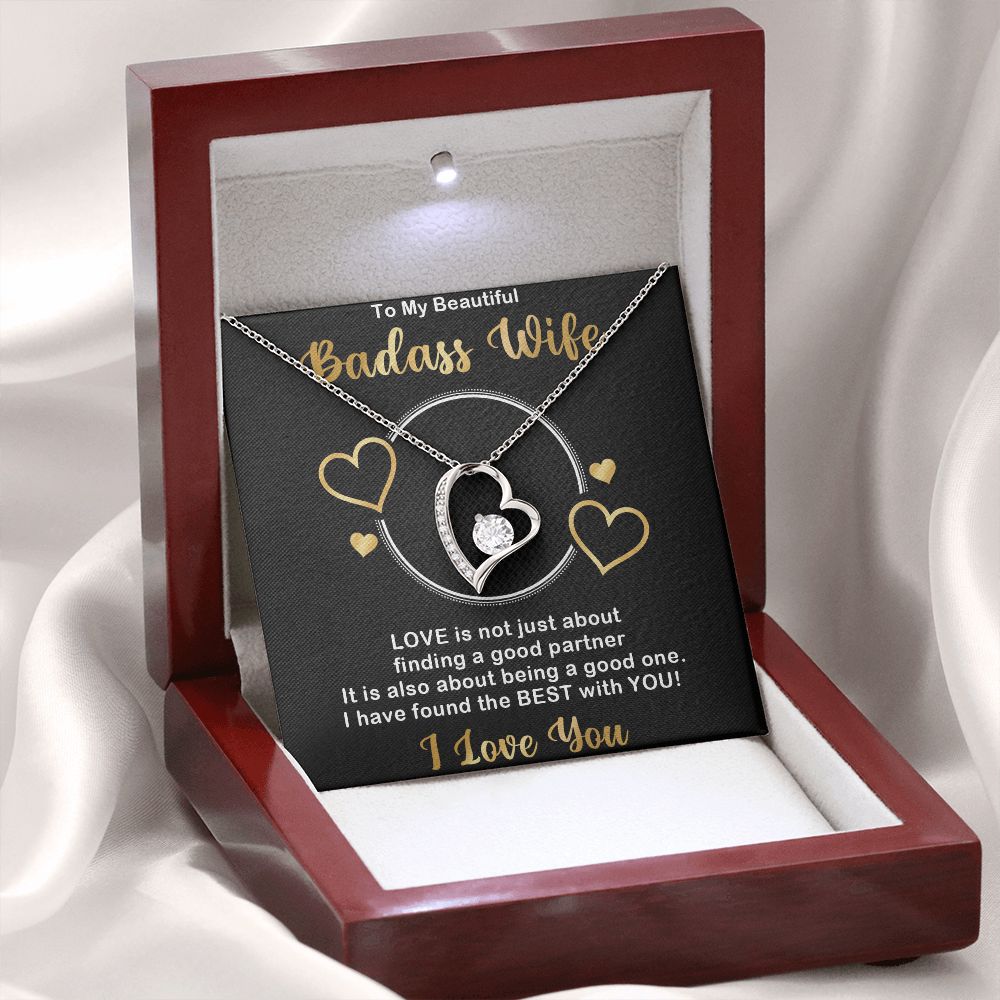 Forever Love Necklace, Badass Wife, Necklace With Message Card, Birthday Gift For Her