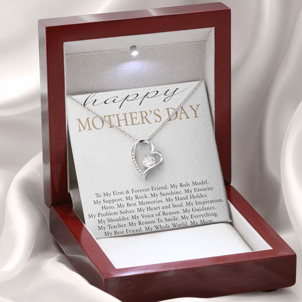 HAPPY MOTHERS DAY, FOREVER LOVE NECKLACE FOR MOM, NECKLACE WITH MESSAGE CARD, BIRTHDAY, MOTHER'S DAY GIFT FOR HER