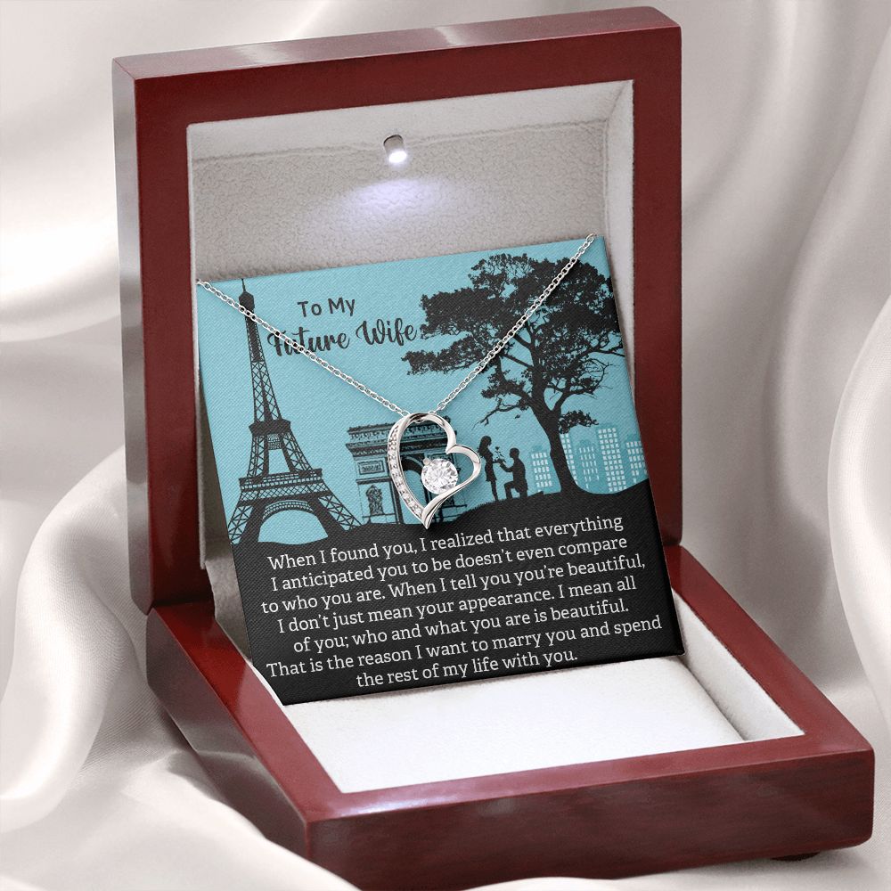 Forever Love Necklace, To My Future Wife, Necklace With Message Card, Birthday Gift For Her