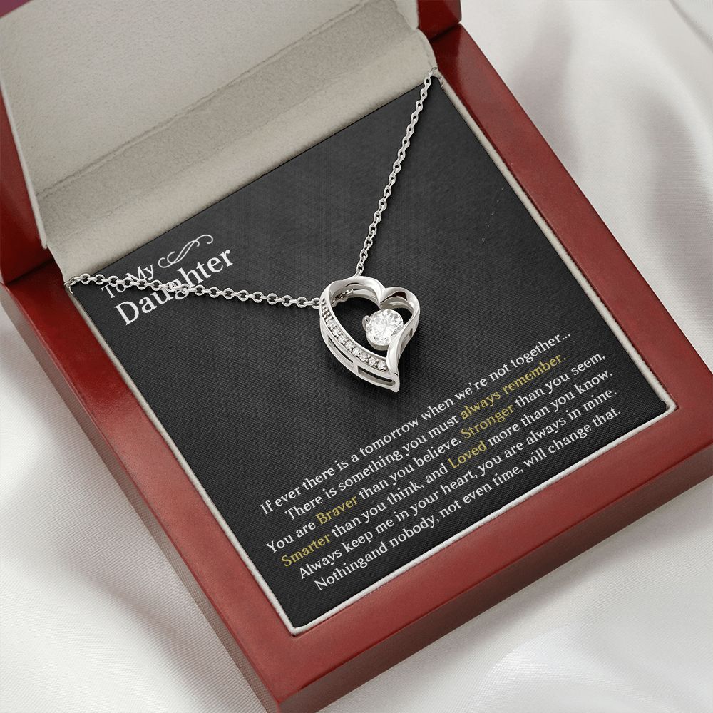 TO MY DAUGHTER, FOREVER LOVE NECKLACE WITH MESSAGE CARD, BIRTHDAY AND DAUGHTERS DAY GIFT FOR HER