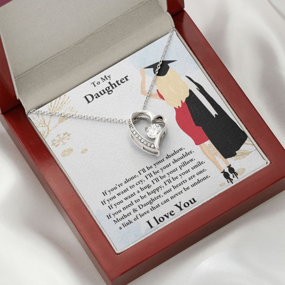 TO MY DAUGHTER, FOREVER LOVE NECKLACE WITH MESSAGE CARD, FROM MOM, BIRTHDAY AND DAUGHTERS DAY GIFT FOR HER