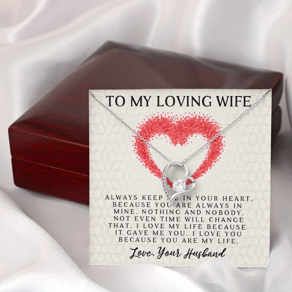 Forever Love Necklace, My Loving Wife, Necklace With Message Card, Birthday Gift For Her