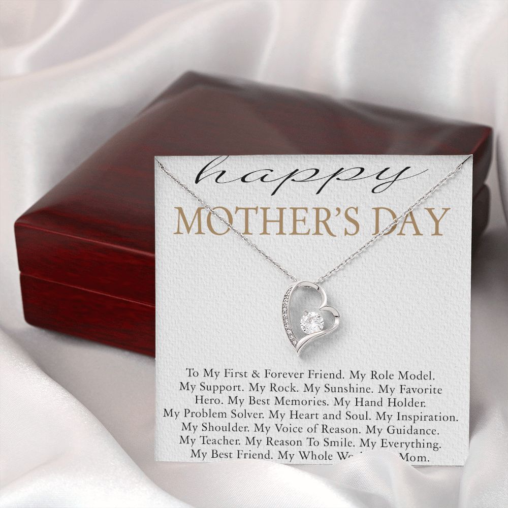 HAPPY MOTHERS DAY, FOREVER LOVE NECKLACE FOR MOM, NECKLACE WITH MESSAGE CARD, BIRTHDAY, MOTHER'S DAY GIFT FOR HER